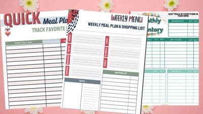 meal planner monthly printables